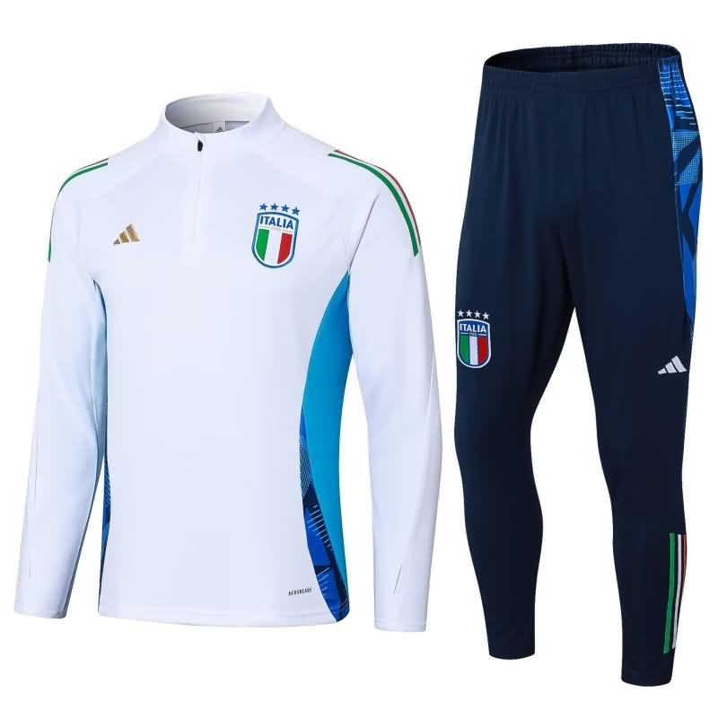 Thailand Quality(AAA) 2024 Italy White Soccer Tracksuit