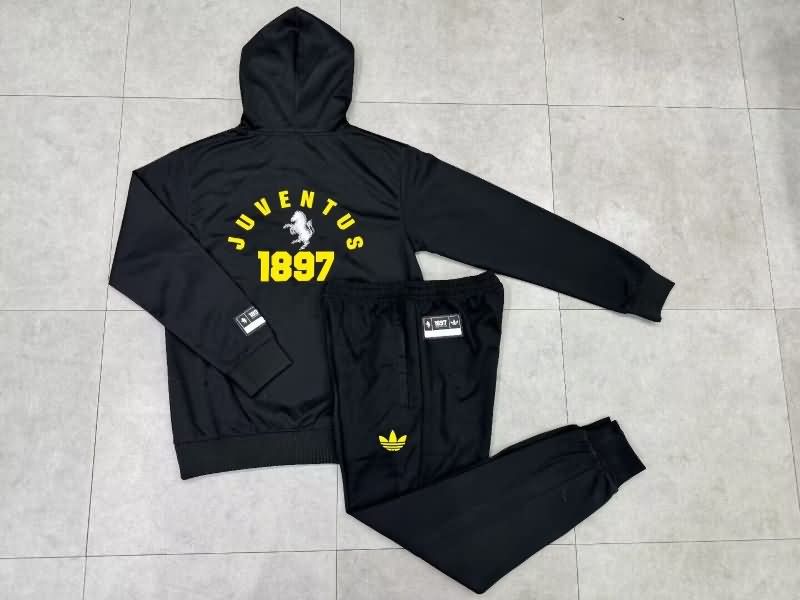 Thailand Quality(AAA) 24/25 Juventus Black Soccer Tracksuit 04