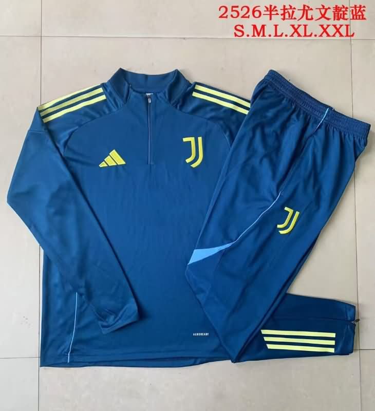 Thailand Quality(AAA) 24/25 Juventus Dark Blue Soccer Tracksuit 07