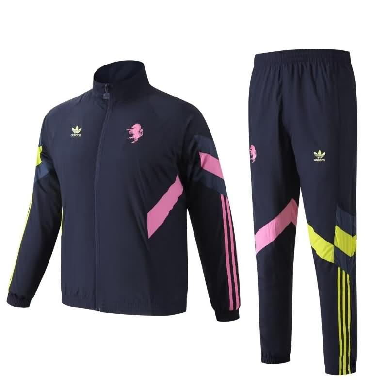 Thailand Quality(AAA) 24/25 Juventus Dark Blue Soccer Windbreaker Tracksuit