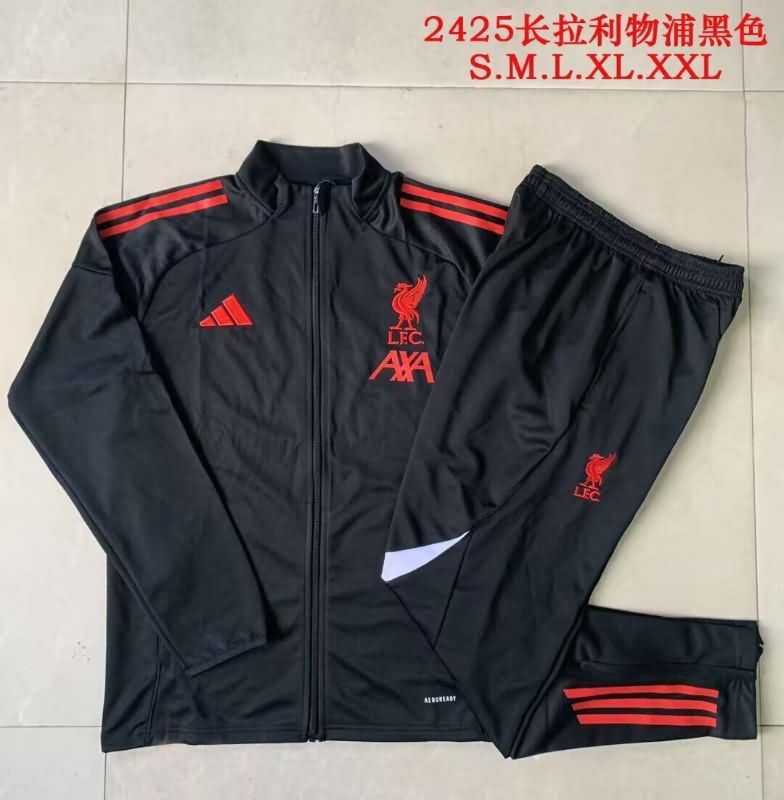 Thailand Quality(AAA) 24/25 Liverpool Black Soccer Tracksuit 02