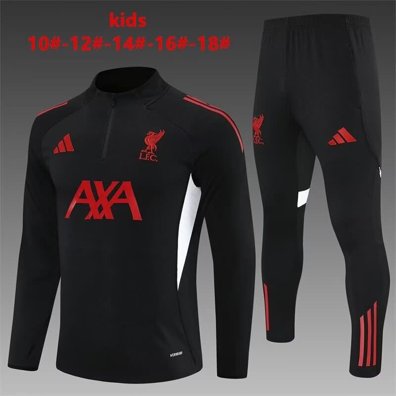 Kids - Thailand Quality(AAA) 24/25 Liverpool Black Soccer Tracksuit