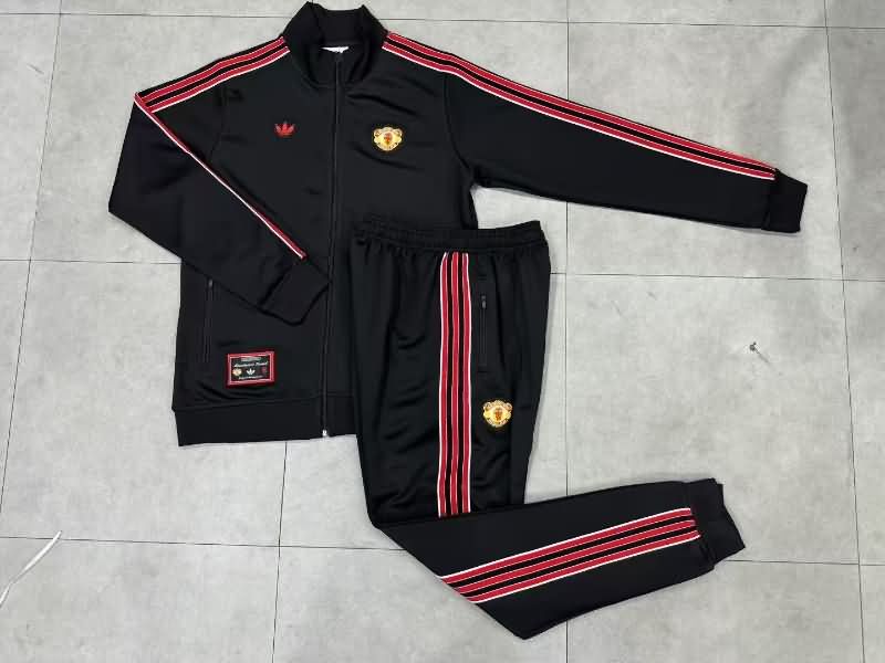 Thailand Quality(AAA) 24/25 Manchester United Black Soccer Tracksuit 12