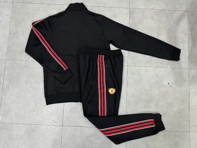 Thailand Quality(AAA) 24/25 Manchester United Black Soccer Tracksuit 12