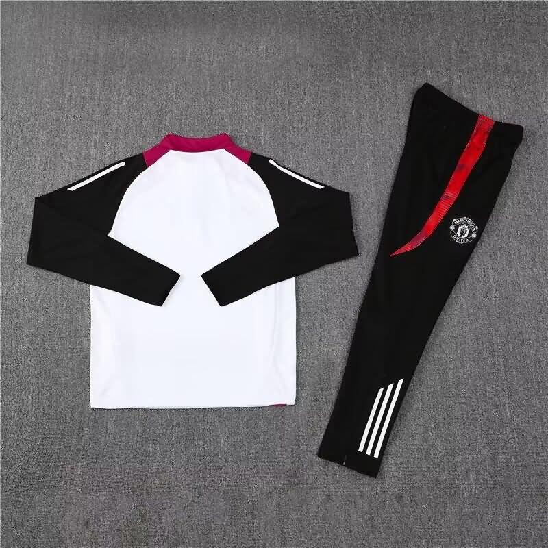Thailand Quality(AAA) 24/25 Manchester United White Soccer Tracksuit