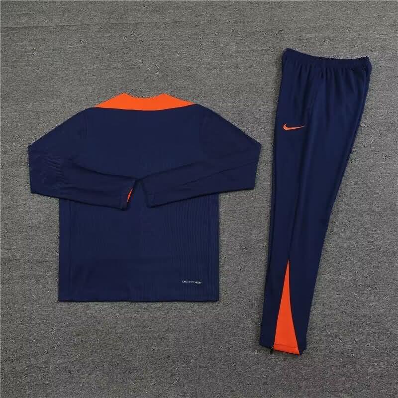 Thailand Quality(AAA) 2024 Netherlands Dark Blue Soccer Tracksuit