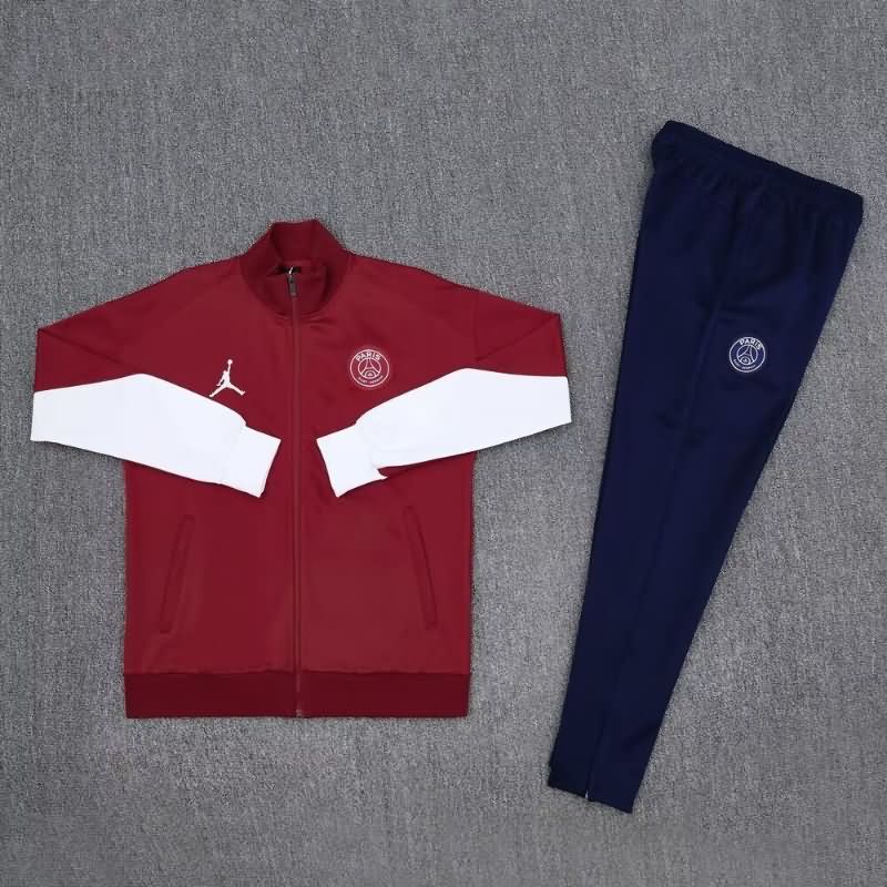 Thailand Quality(AAA) 24/25 Paris St Germain Red Soccer Tracksuit 03