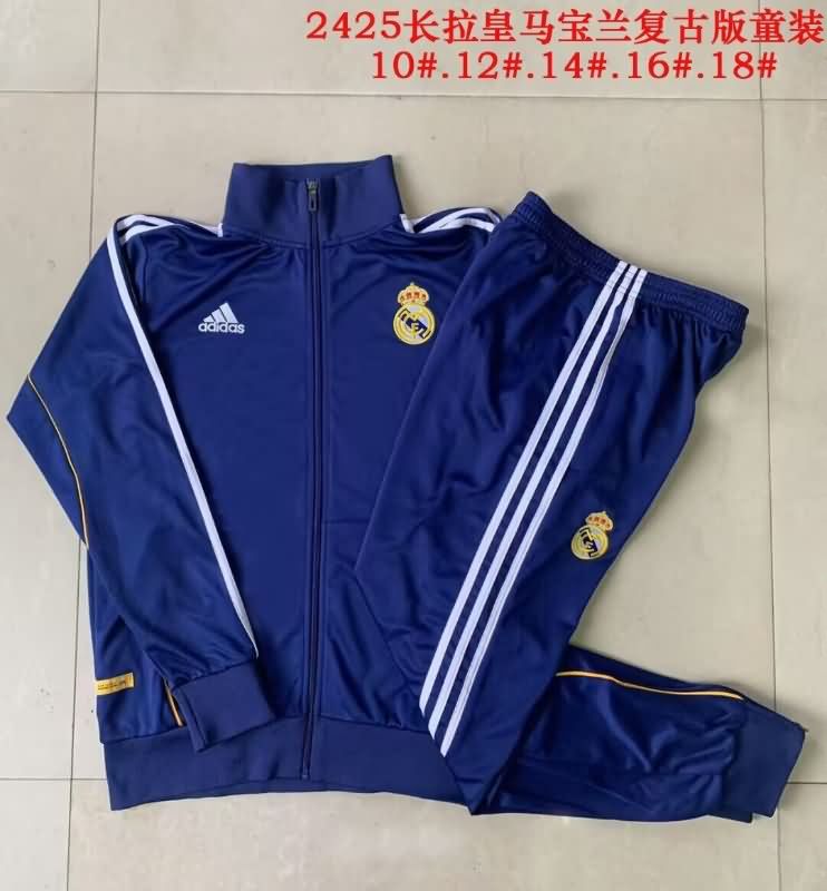 Thailand Quality(AAA) 24/25 Real Madrid Blue Soccer Tracksuit 06