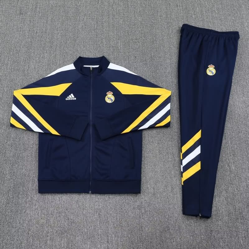 Thailand Quality(AAA) 24/25 Real Madrid Dark Blue Soccer Tracksuit 12