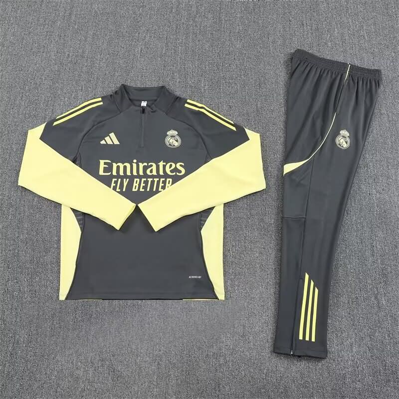 Thailand Quality(AAA) 24/25 Real Madrid Grey Soccer Tracksuit 05