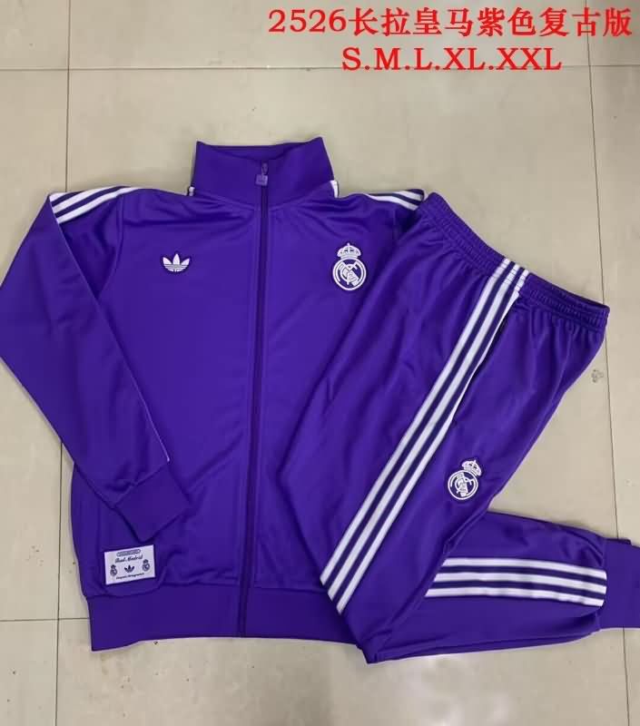 Thailand Quality(AAA) 24/25 Real Madrid Purples Soccer Tracksuit 03