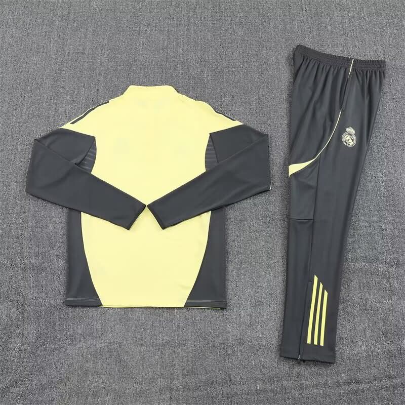 Thailand Quality(AAA) 24/25 Real Madrid Yellow Soccer Tracksuit 03