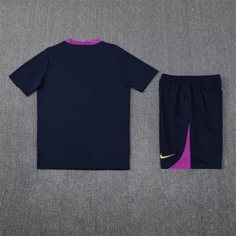 Thailand Quality(AAA) 24/25 Barcelona Dark Blue Soccer Training Sets 02