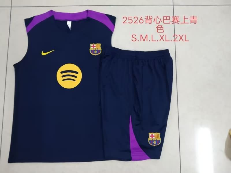 Thailand Quality(AAA) 24/25 Barcelona Dark Blue Soccer Training Sets 03