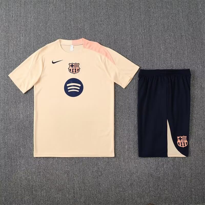 Thailand Quality(AAA) 24/25 Barcelona Light Yellow Soccer Training Sets