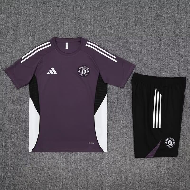 Thailand Quality(AAA) 24/25 Manchester United Purple Soccer Training Sets