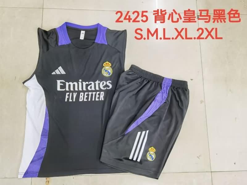 Thailand Quality(AAA) 24/25 Real Madrid Black Soccer Training Sets 05