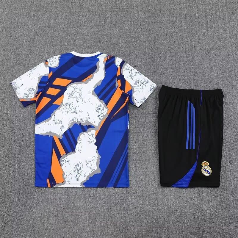 Thailand Quality(AAA) 24/25 Real Madrid White Blue Soccer Training Sets