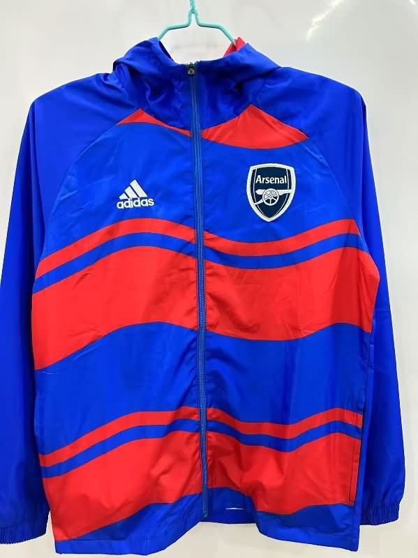 Thailand Quality(AAA) 24/25 Arsenal Blue Soccer Windbreaker 02