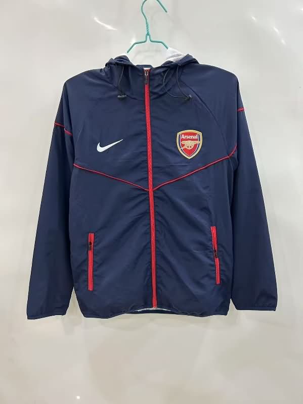 Thailand Quality(AAA) 24/25 Arsenal Dark Blue Soccer Windbreaker 03