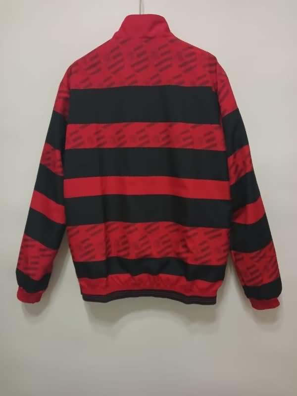 Thailand Quality(AAA) 2024 Flamengo Red Dark Blue Reversible Soccer Windbreaker