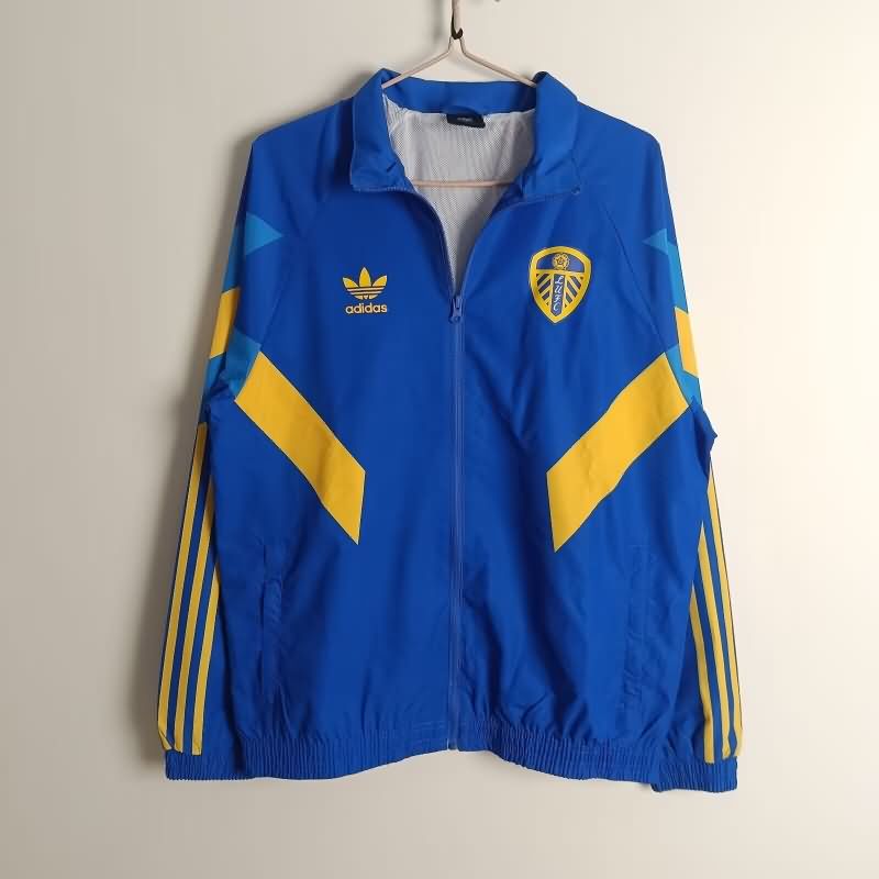 Thailand Quality(AAA) 24/25 Leeds United Blue Soccer Windbreaker