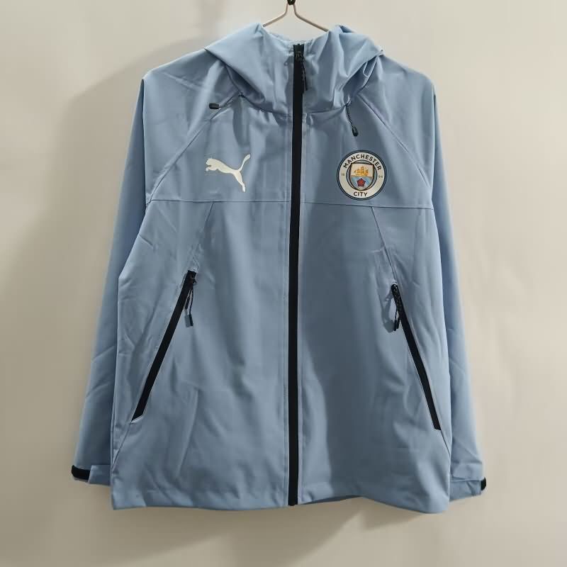 Thailand Quality(AAA) 24/25 Manchester City Blue Soccer Windbreaker 02