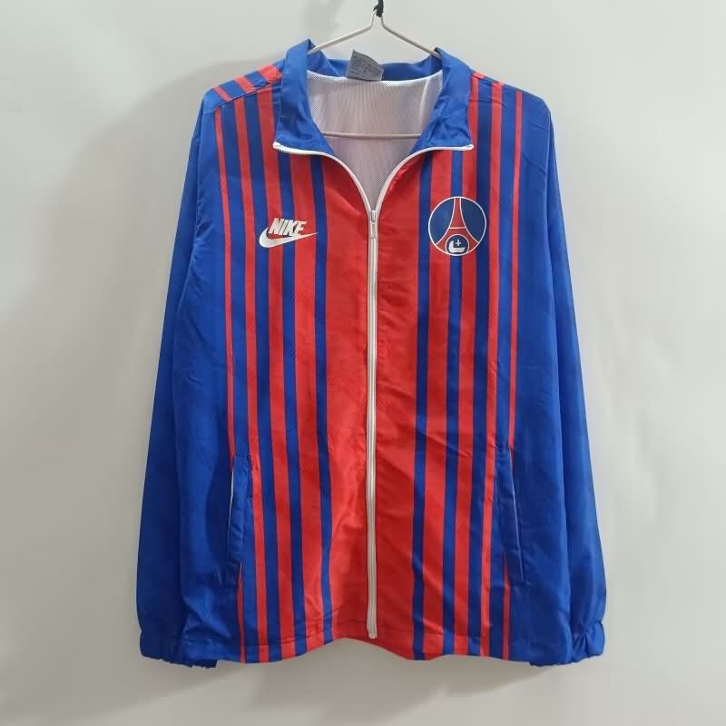 Thailand Quality(AAA) 24/25 Paris St Germain Red Blue Soccer Windbreaker