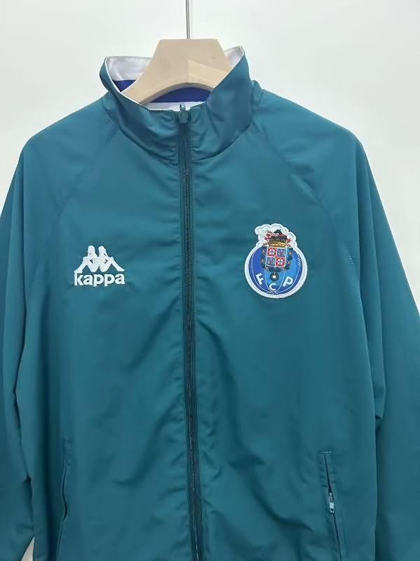 Thailand Quality(AAA) 24/25 Porto Blue Green Reversible Soccer Windbreaker