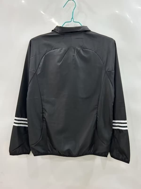 Thailand Quality(AAA) 24/25 Real Madrid Black Soccer Windbreaker 02