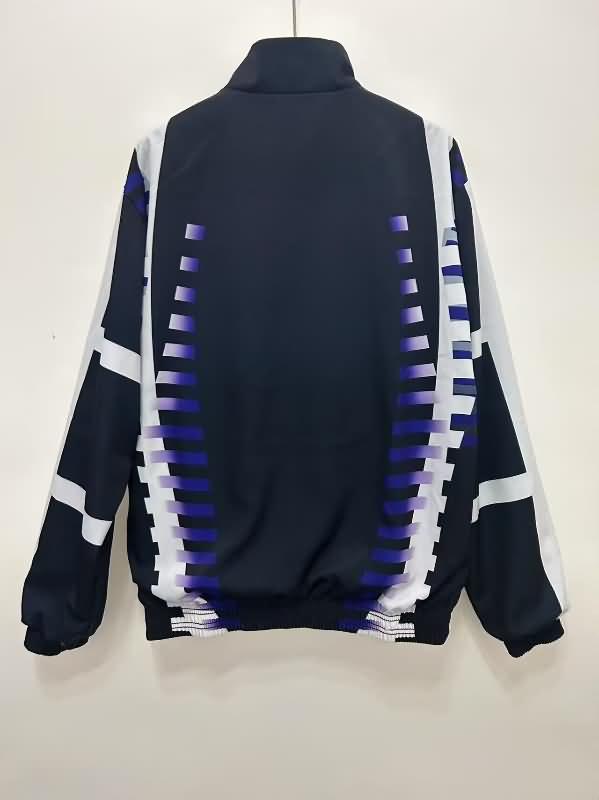 Thailand Quality(AAA) 24/25 Real Madrid Blue Dark Blue Reversible Soccer Windbreaker