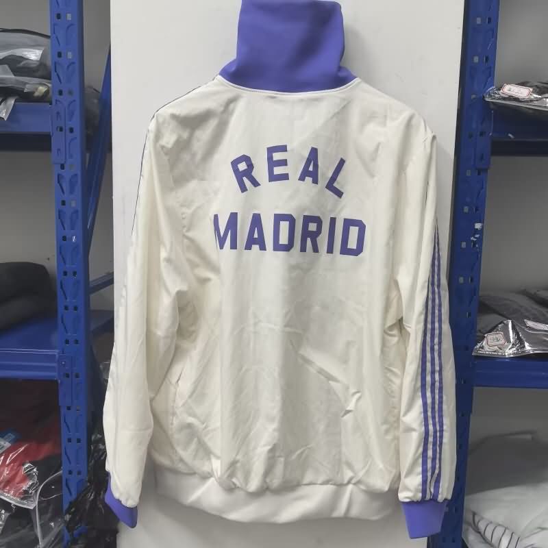 Thailand Quality(AAA) 24/25 Real Madrid White Soccer Windbreaker 06