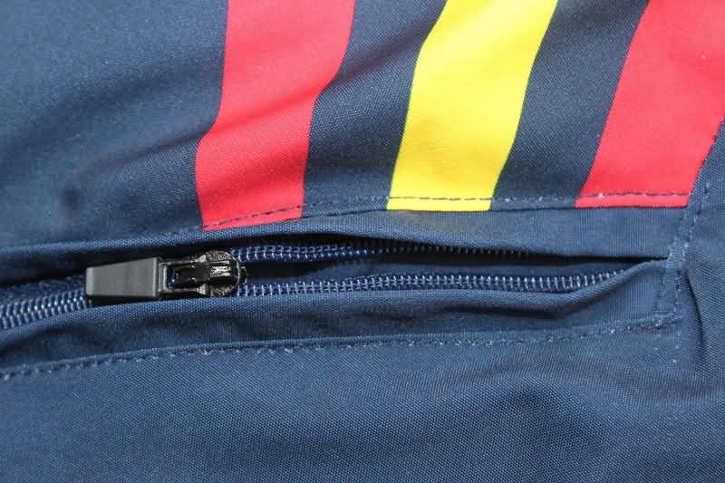 Thailand Quality(AAA) 2024 Spain Dark Blue Soccer Windbreaker