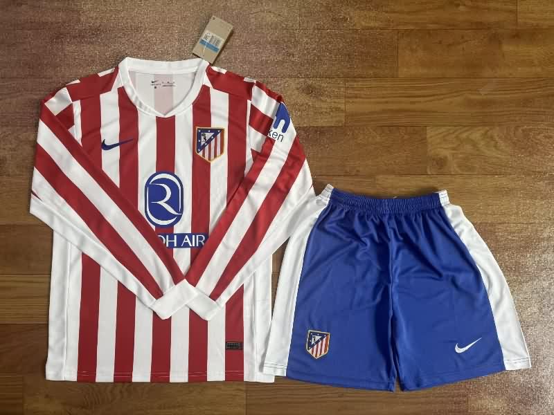 25/26 Atletico Madrid Home Long Sleeve Soccer Jersey