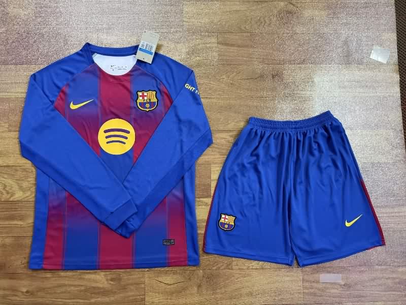 25/26 Barcelona Home Long Sleeve Soccer Jersey
