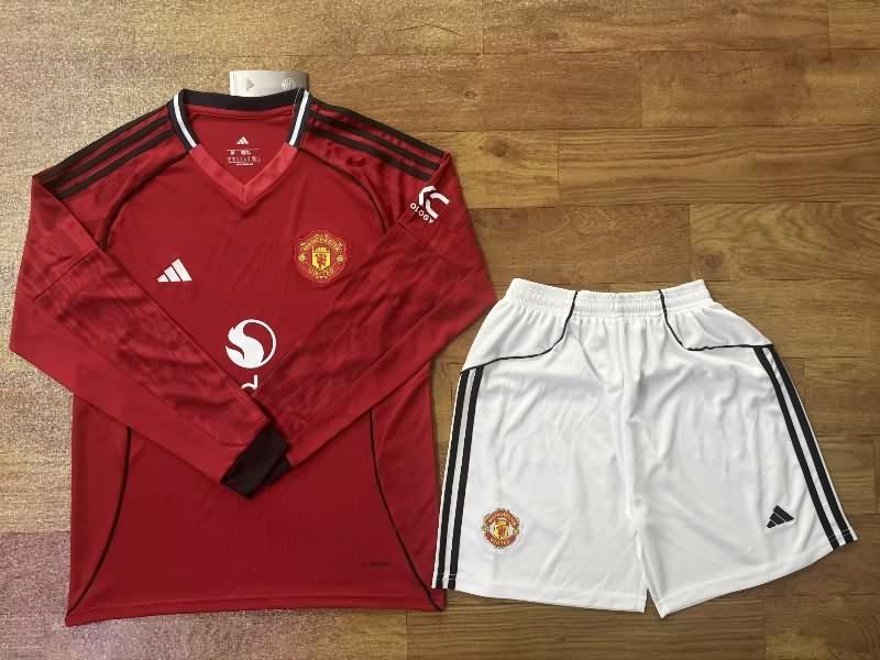 25/26 Manchester United Home Long Sleeve Soccer Jersey