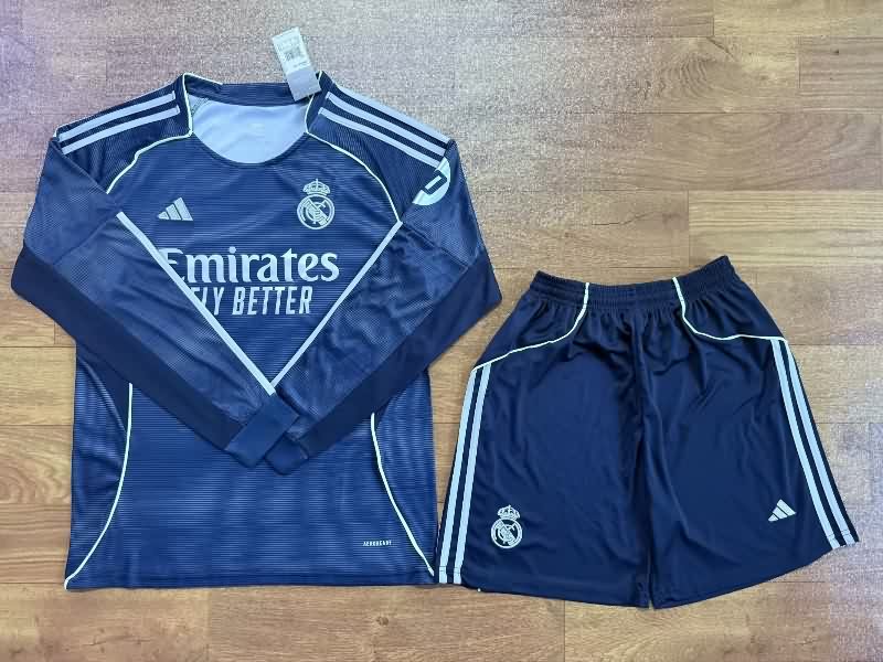 25/26 Real Madrid Away Long Sleeve Soccer Jersey
