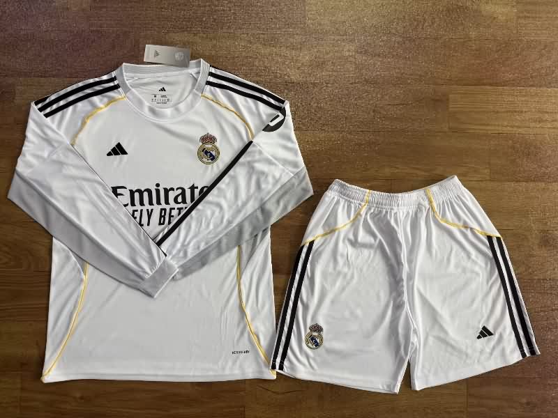 25/26 Real Madrid Home Long Sleeve Soccer Jersey
