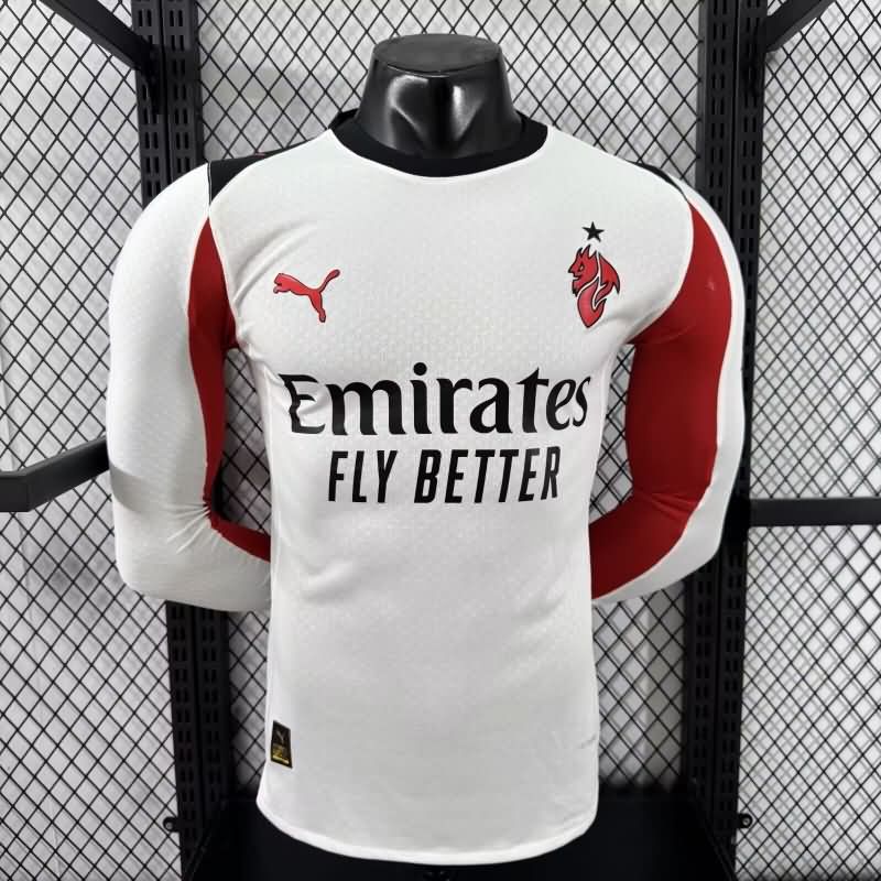 Thailand Quality(AAA) 25/26 AC Milan Away Long Sleeve Soccer Jersey (Player)