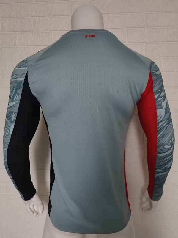 Thailand Quality(AAA) 25/26 AC Milan Goalkeeper Grey Long Sleeve Soccer Jersey(Player)