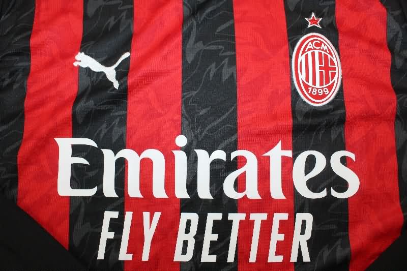Thailand Quality(AAA) 25/26 AC Milan Home Long Sleeve Soccer Jersey