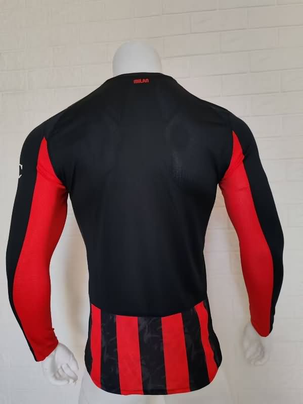 Thailand Quality(AAA) 25/26 AC Milan Home Long Sleeve Soccer Jersey (Player)