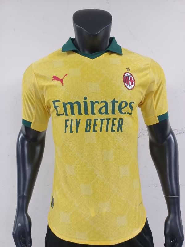 Thailand Quality(AAA) 25/26 AC Milan Yellow Soccer Jersey Leaked