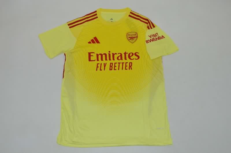 Thailand Quality(AAA) 25/26 Arsenal Goalkeeper Yellow Soccer Jersey