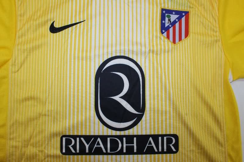 Thailand Quality(AAA) 25/26 Atletico Madrid Goalkeeper Yellow Soccer Jersey