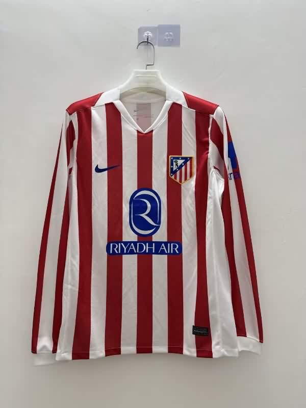 Thailand Quality(AAA) 25/26 Atletico Madrid Home Long Sleeve Soccer Jersey Thailand Quality(AAA) 25/26 Atletico Madrid Home Long Sleeve Soccer Jersey
