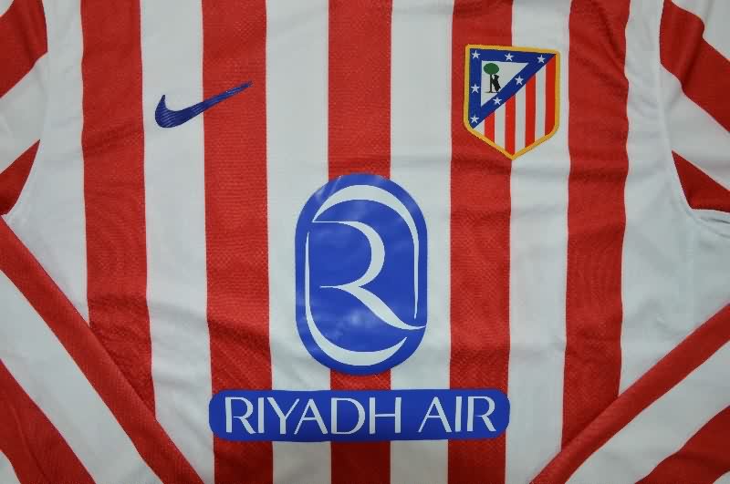 Thailand Quality(AAA) 25/26 Atletico Madrid Home Long Sleeve Soccer Jersey