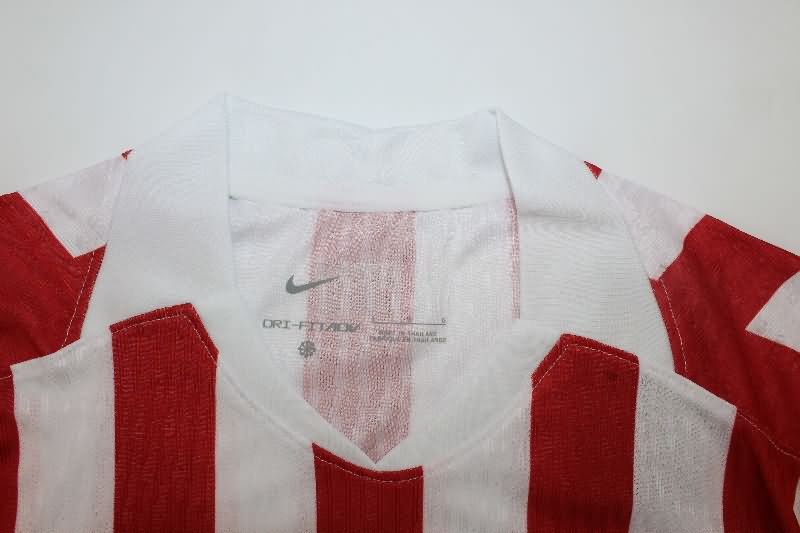 Thailand Quality(AAA) 25/26 Atletico Madrid Home Long Sleeve Soccer Jersey (Player)