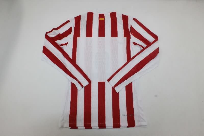 Thailand Quality(AAA) 25/26 Atletico Madrid Home Long Sleeve Soccer Jersey (Player)