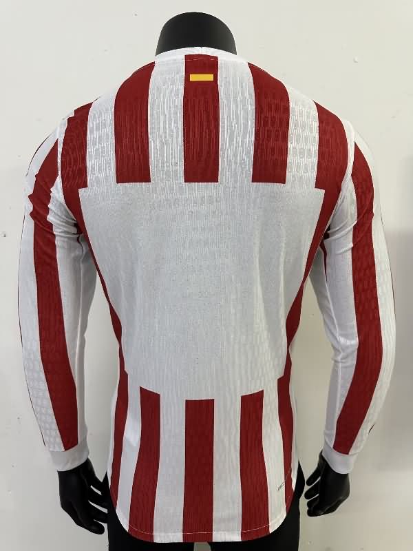 Thailand Quality(AAA) 25/26 Atletico Madrid Home Long Sleeve Soccer Jersey (Player) Leaked